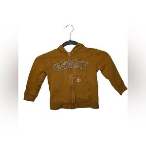 Carhartt Toddler Boys’ Brown Full Zip Hoodie Sweatshirt Sherpa Lined Size 2T